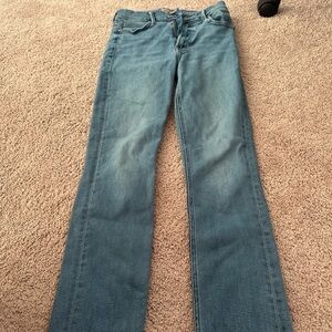 MOTHER Women's Straight Leg Blue Jeans